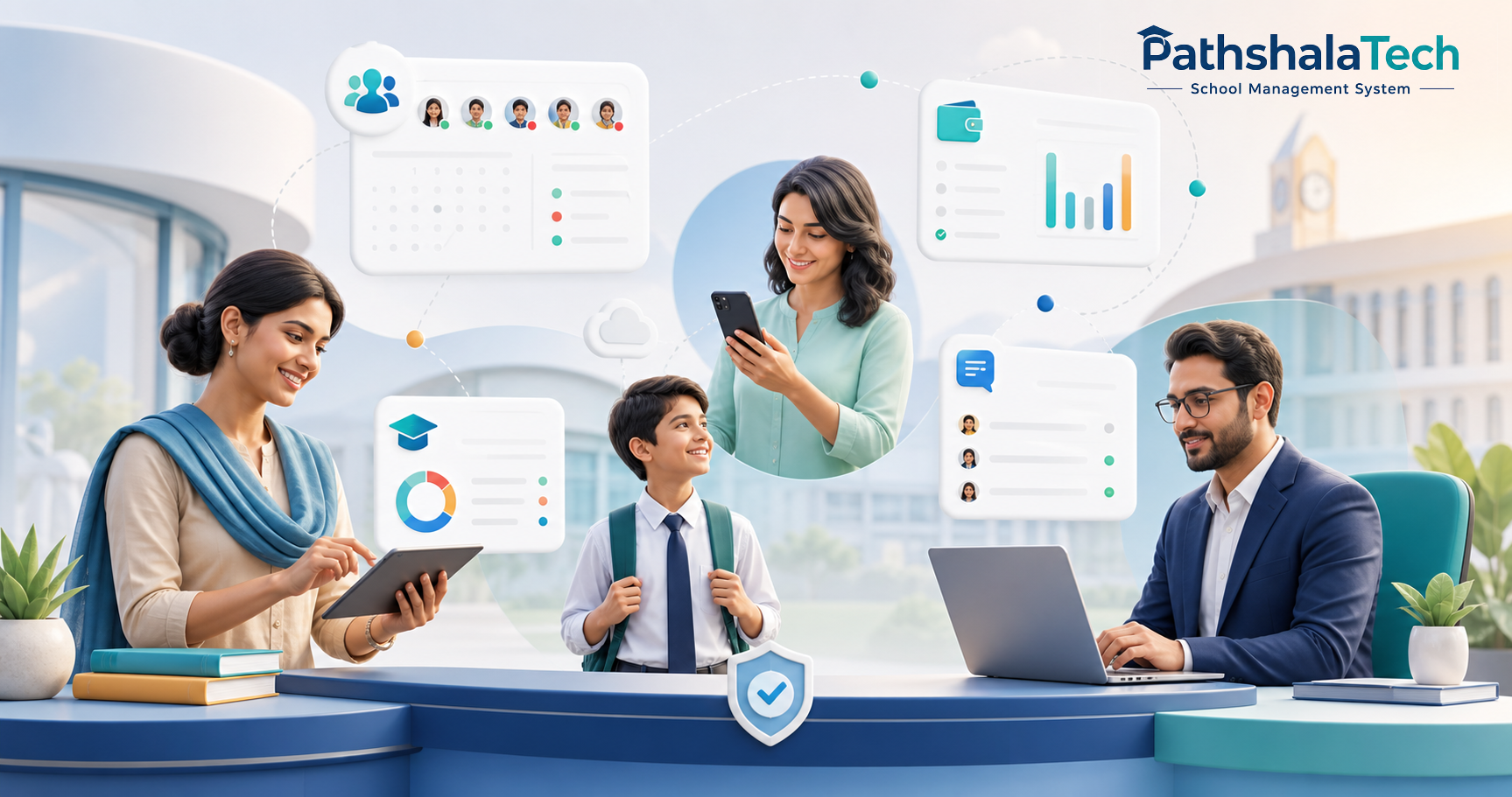 Connected school ecosystem for staff, families, and students.
